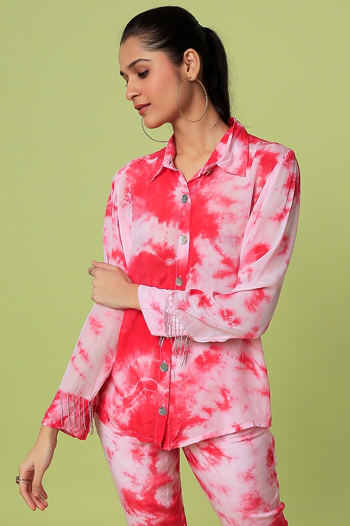 Pink Crepe Pant Set by LstSoles at Pernia's Pop Up Shop