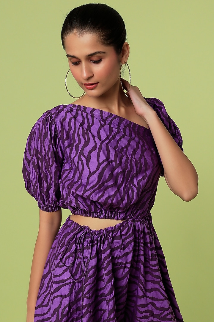 Purple Printed Playsuit by LstSoles at Pernia's Pop Up Shop