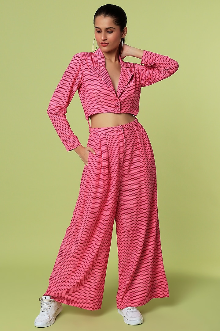 Pink Block Printed Pant Set by LstSoles