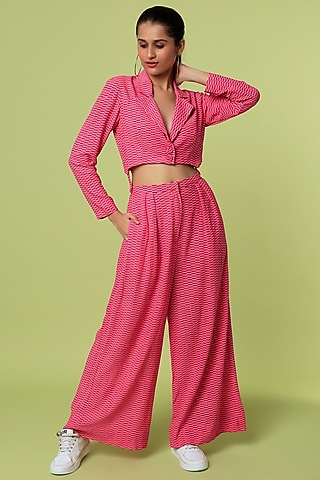 Pink Block Printed Pant Set by LstSoles