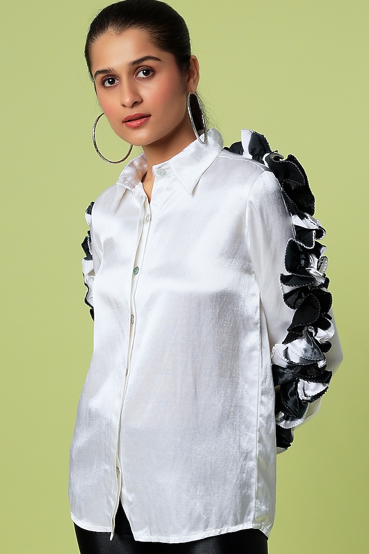 White Cotton Silk Shirt by LstSoles at Pernia's Pop Up Shop