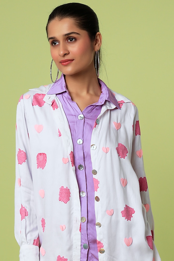 White Block Printed Shirt by LstSoles at Pernia's Pop Up Shop