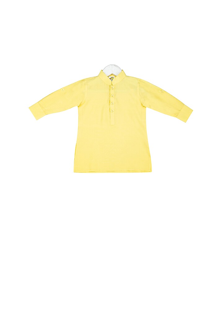 Yellow Shaded Nehru Jacket With Kurta Set For Boys by Little Stars at Pernia's Pop Up Shop