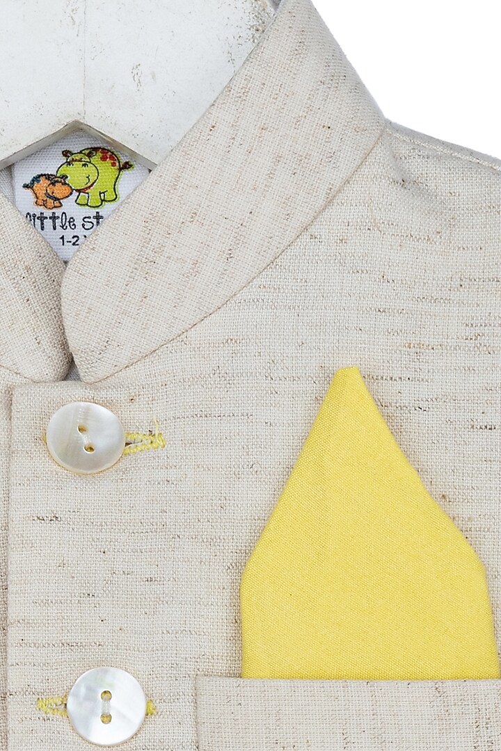Yellow Shaded Nehru Jacket With Kurta Set For Boys by Little Stars at Pernia's Pop Up Shop