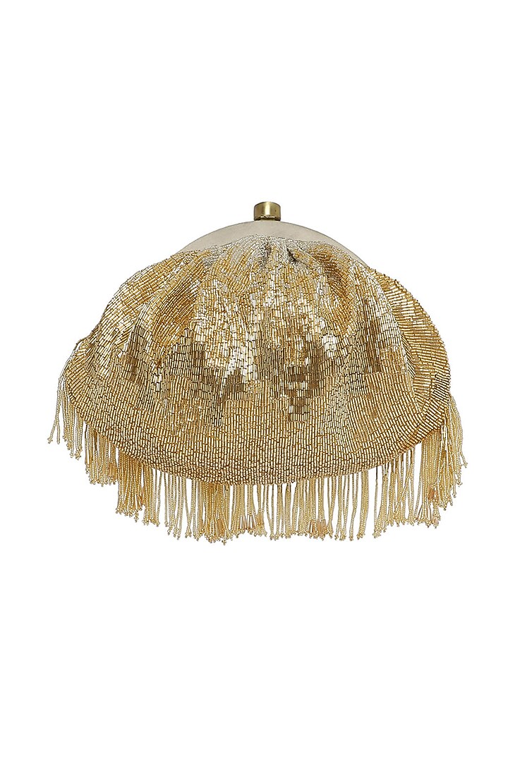 Gold & Silver Embroidered Pouch by Lovetobag at Pernia's Pop Up Shop