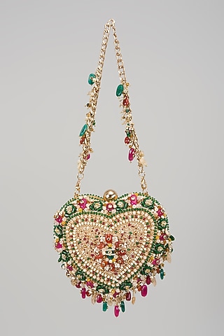 Gold Satin & Suedette Sling Bag by Lovetobag