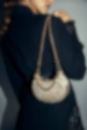 Rose Gold Satin Rhinestone Hand Embroidered Clutch by Lovetobag at Pernia's Pop Up Shop