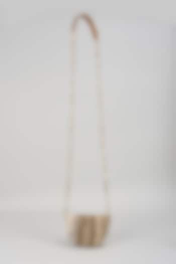 Gold Satin Hand Embroidered Mini Bag by Lovetobag at Pernia's Pop Up Shop
