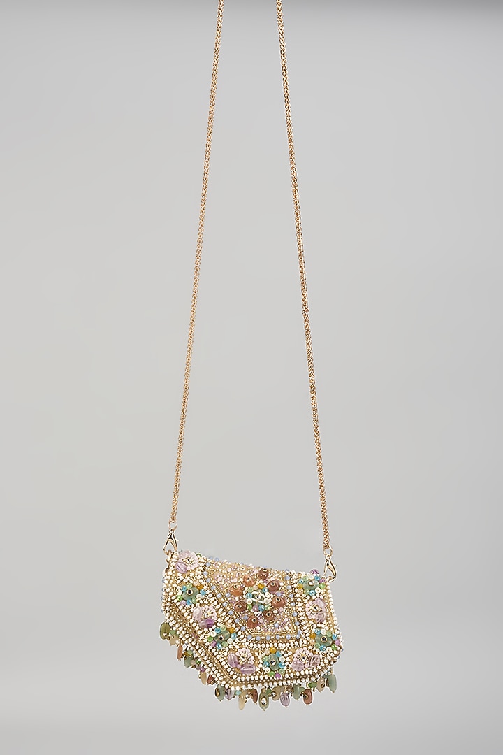 Multi-Colored Velvet Embroidered Mini Clutch by Lovetobag at Pernia's Pop Up Shop