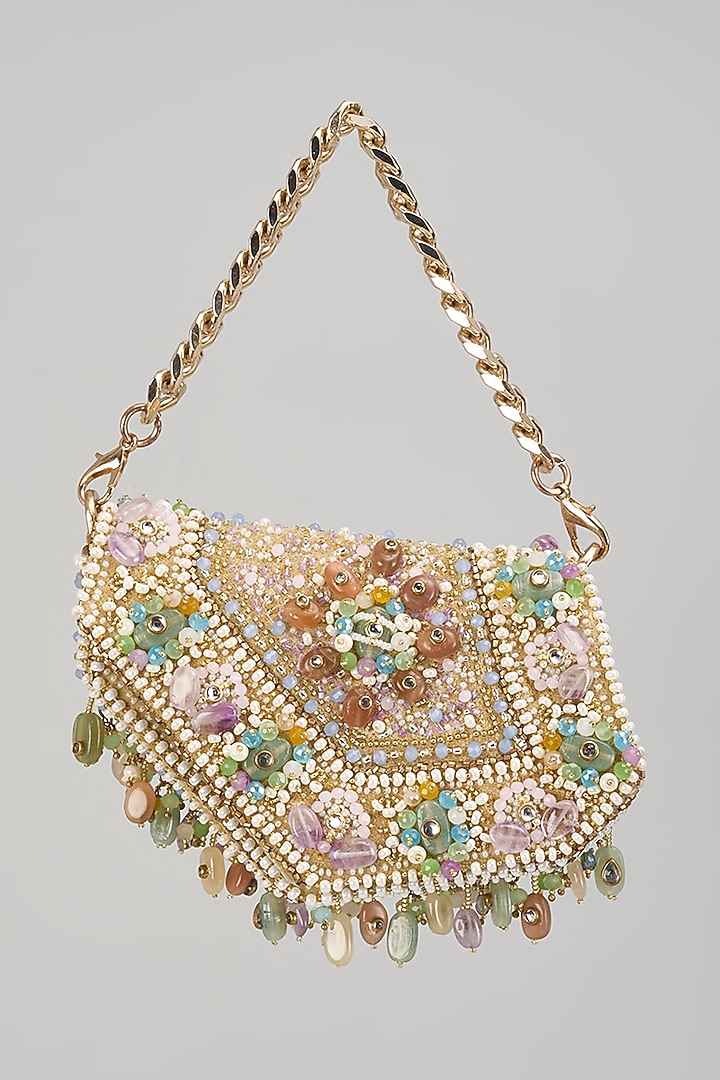 Multi-Colored Velvet Embroidered Mini Clutch by Lovetobag at Pernia's Pop Up Shop
