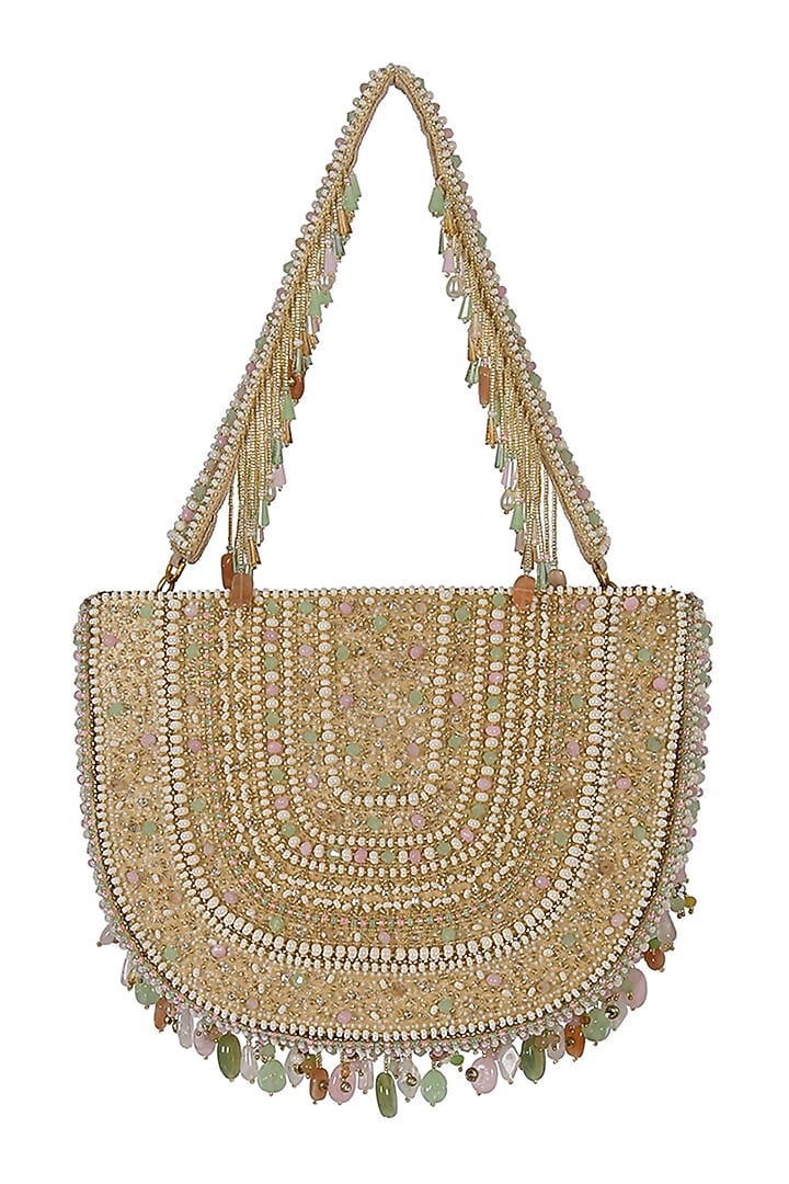 Multi-Colored Pastel-Hued Embroidered Pouch by Lovetobag at Pernia's Pop Up Shop