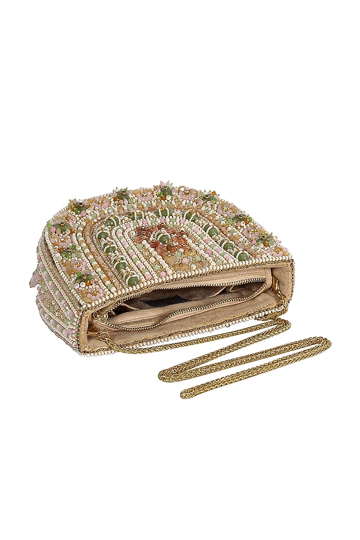 Multi-Colored Pastel-Hued Embroidered Pouch by Lovetobag at Pernia's Pop Up Shop