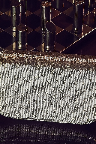 Lustrous Silver Embroidered Clutch by Lovetobag