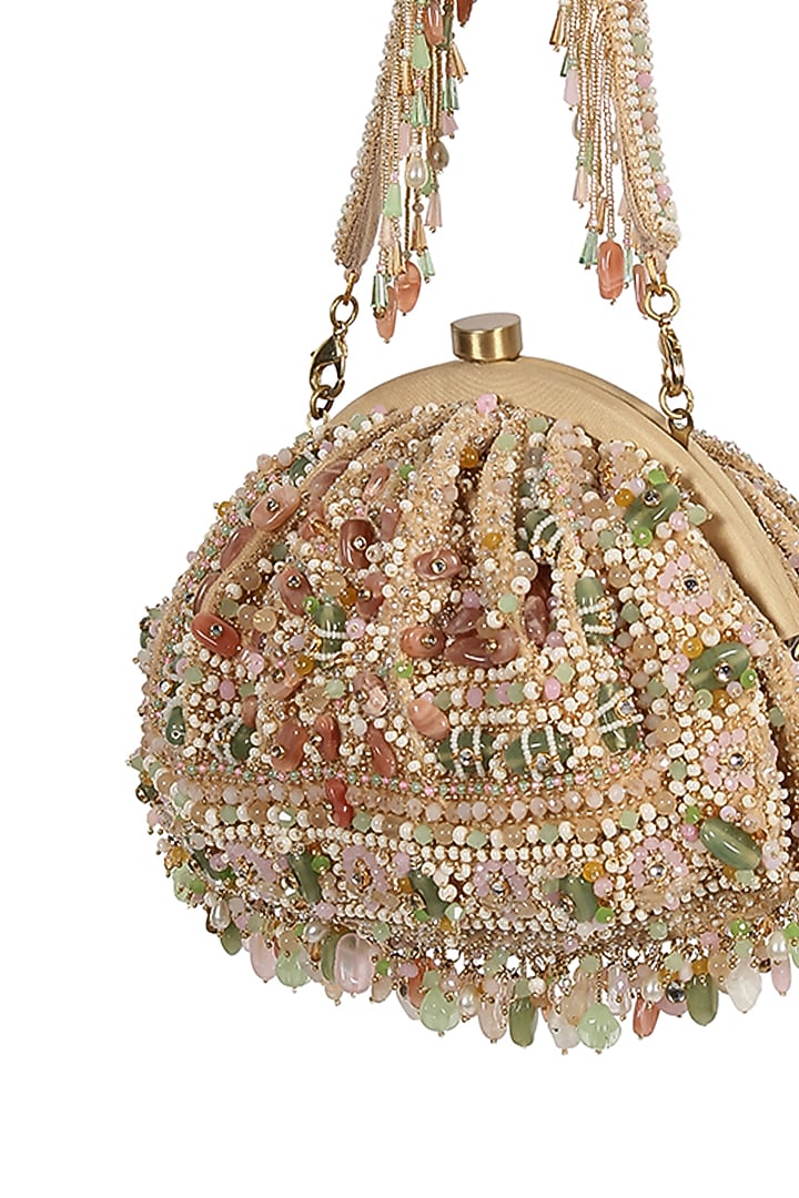 Gold Embroidered Pouch by Lovetobag at Pernia's Pop Up Shop