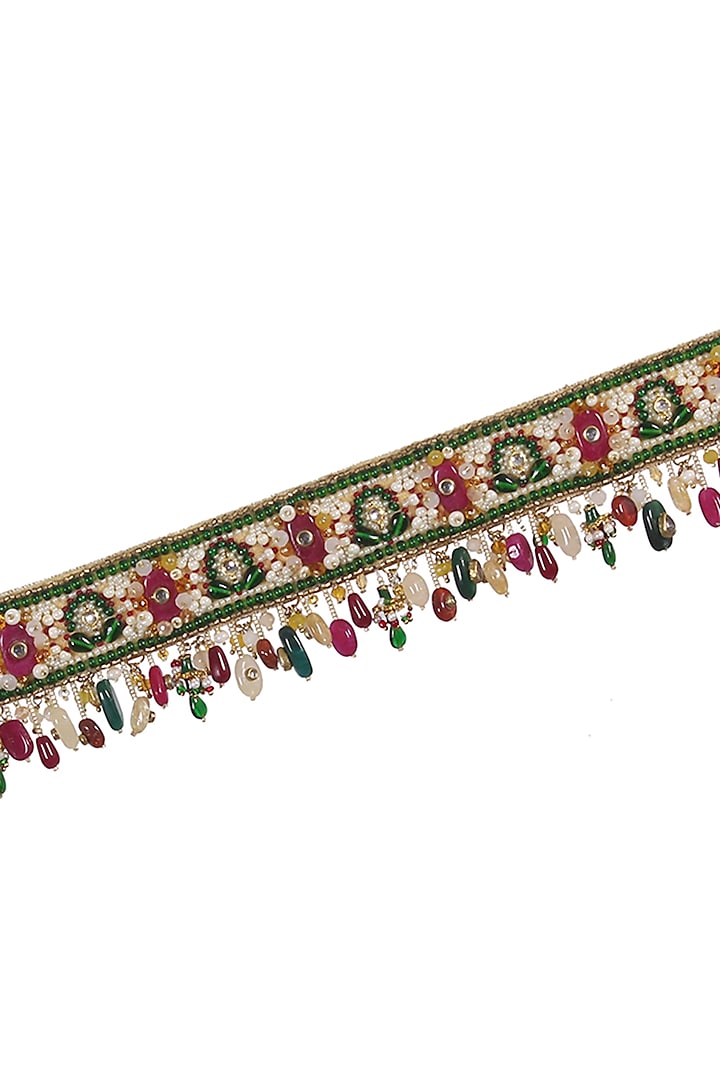 Ruby Emerald Embroidered Waist Belt by Lovetobag at Pernia's Pop Up Shop