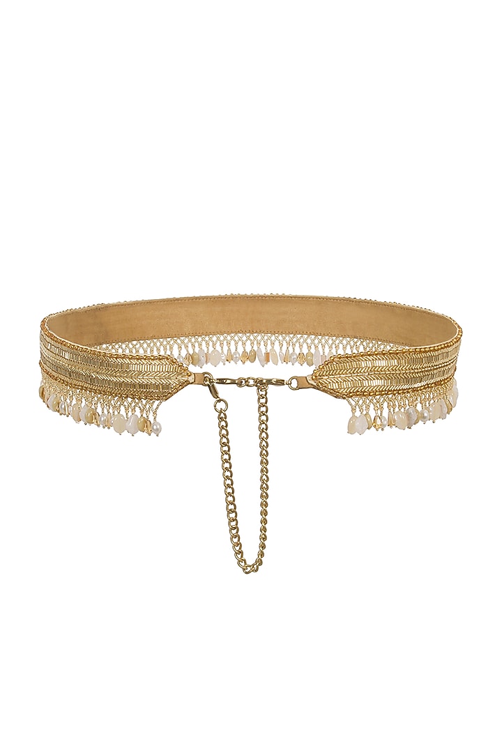 Gold Embroidered Waist Belt by Lovetobag at Pernia's Pop Up Shop