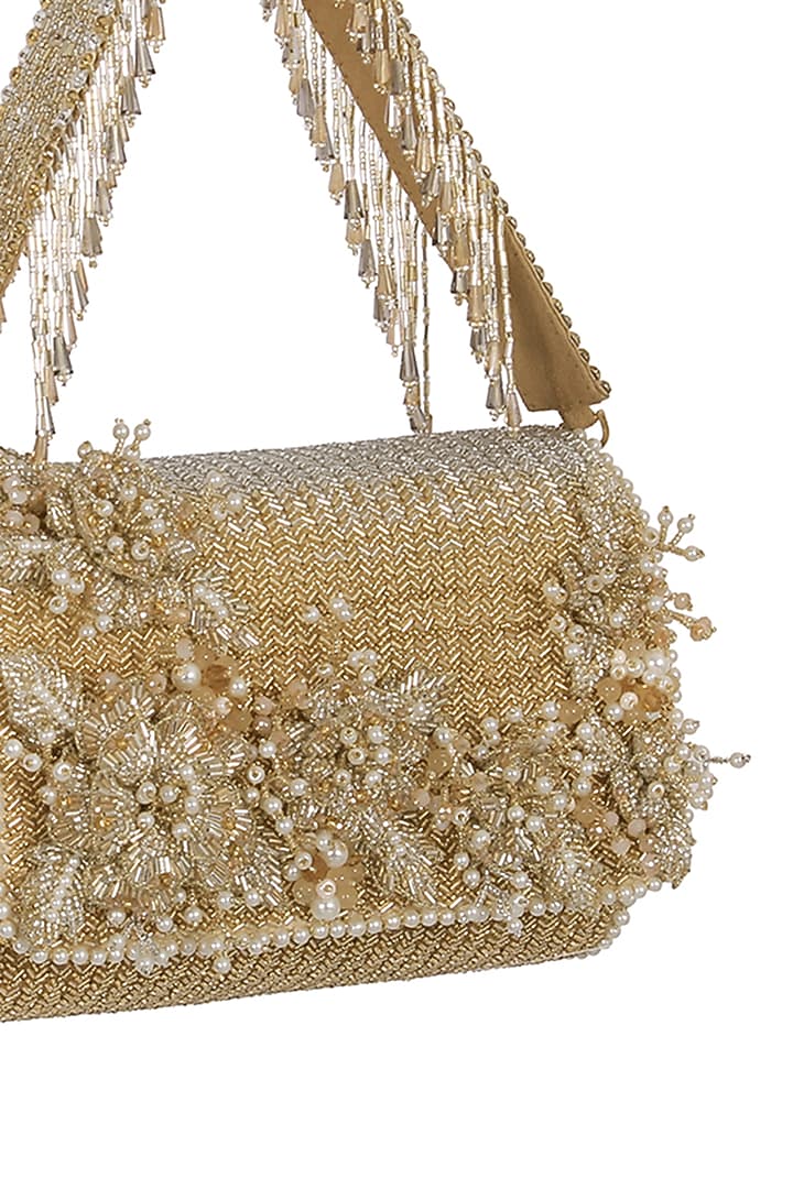 Gold Silver Embroidered Clutch by Lovetobag at Pernia's Pop Up Shop