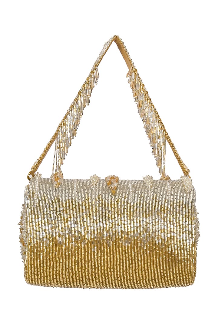 Silver Gold Embroidered Clutch by Lovetobag at Pernia's Pop Up Shop
