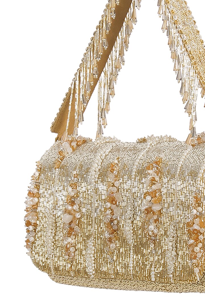 Silver Gold Embroidered Clutch by Lovetobag at Pernia's Pop Up Shop