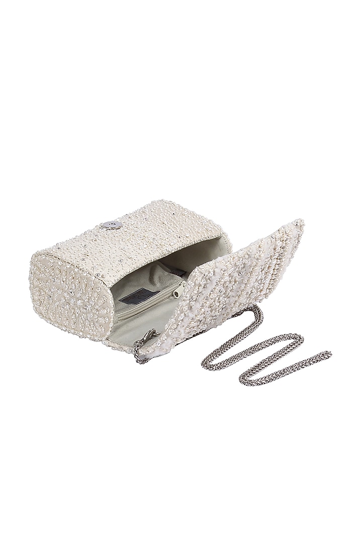 Ivory Hand Embroidered Clutch by Lovetobag at Pernia's Pop Up Shop