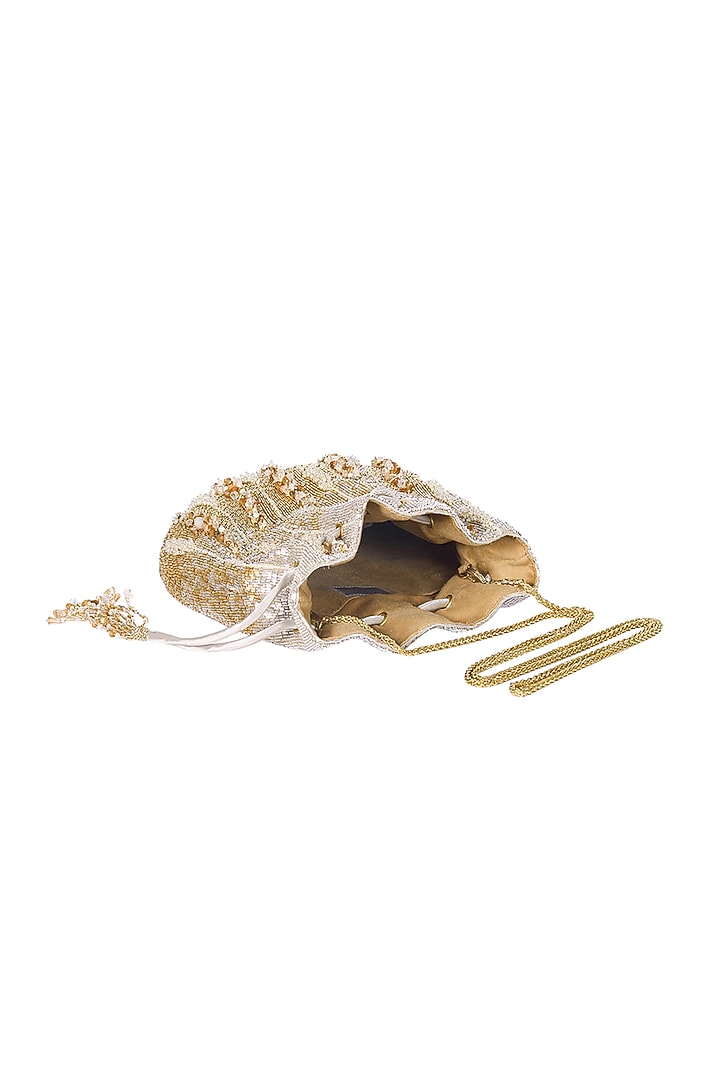 Gold & Silver Beads Embellished Potli by Lovetobag at Pernia's Pop Up Shop