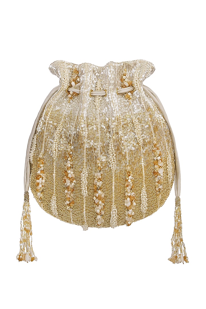 Gold & Silver Beads Embellished Potli by Lovetobag at Pernia's Pop Up Shop