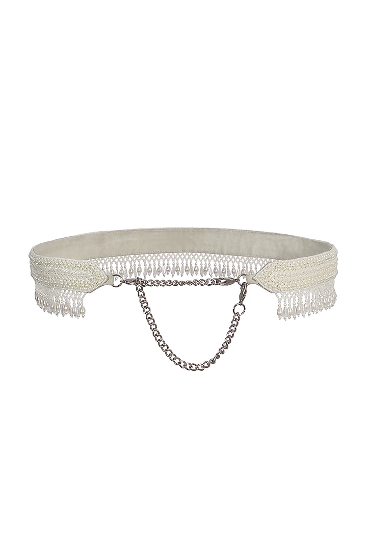 Ivory Pearls Embellished Waist Belt by Lovetobag at Pernia's Pop Up Shop