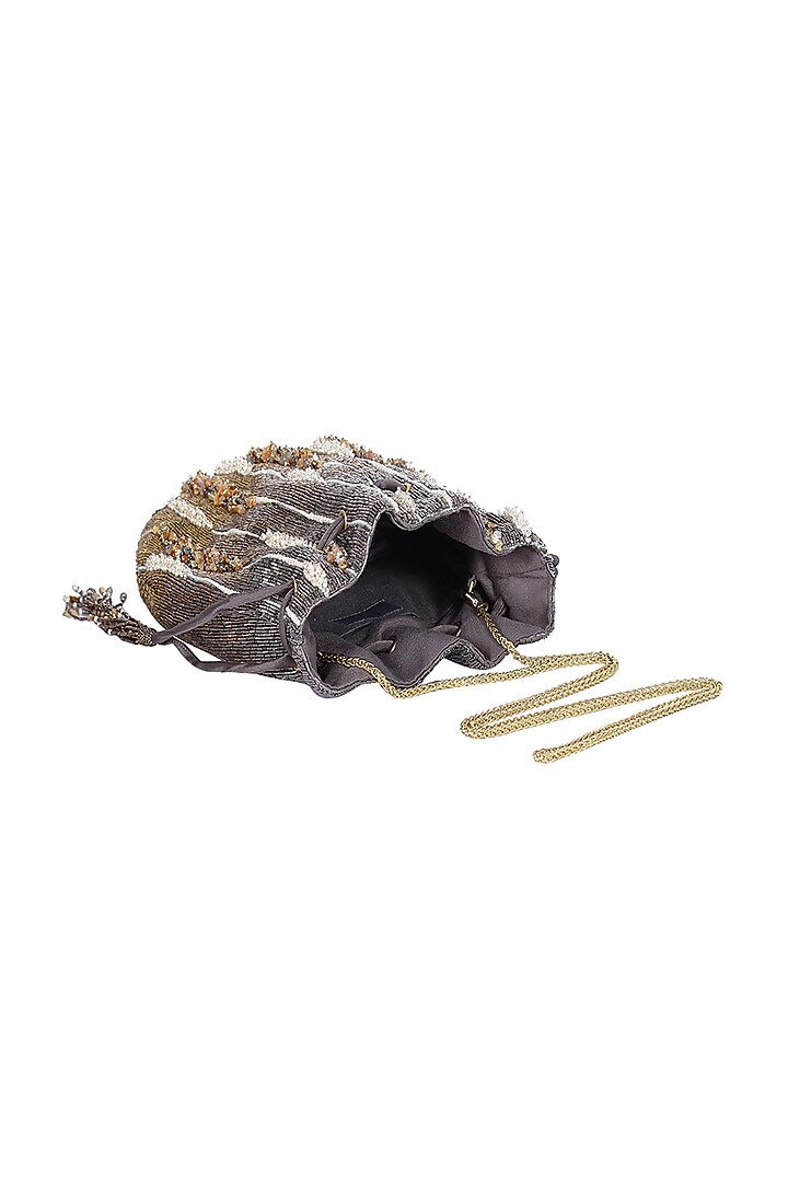 Antique Gold Embellished Potli by Lovetobag at Pernia's Pop Up Shop