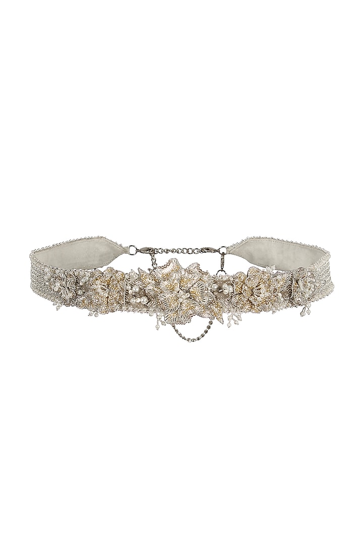 Silver Beads Embellished Waist Belt by Lovetobag