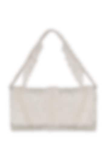 Ivory Embellished Flapover Clutch by Lovetobag at Pernia's Pop Up Shop