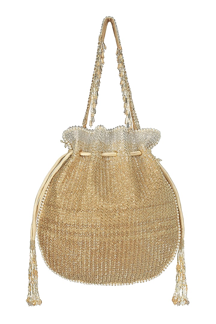 Gold & Silver Beads Embellished Potli by Lovetobag at Pernia's Pop Up Shop