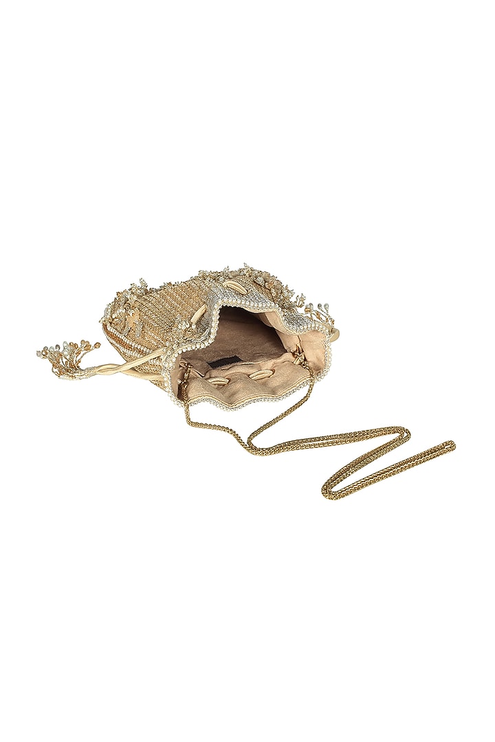 Gold & Silver Beads Embellished Potli by Lovetobag at Pernia's Pop Up Shop