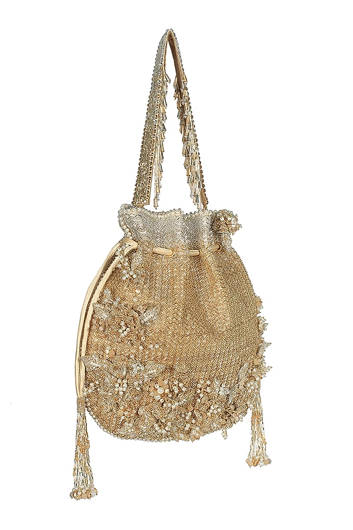 Gold & Silver Beads Embellished Potli by Lovetobag at Pernia's Pop Up Shop