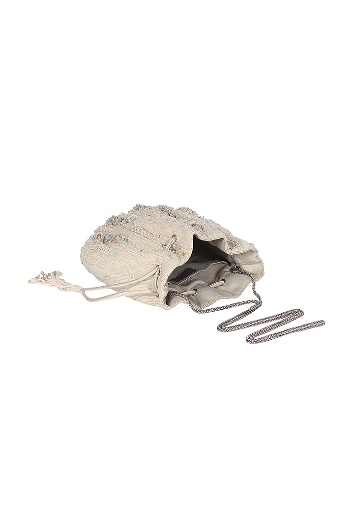 Ivory Stone Embellished Potli by Lovetobag at Pernia's Pop Up Shop