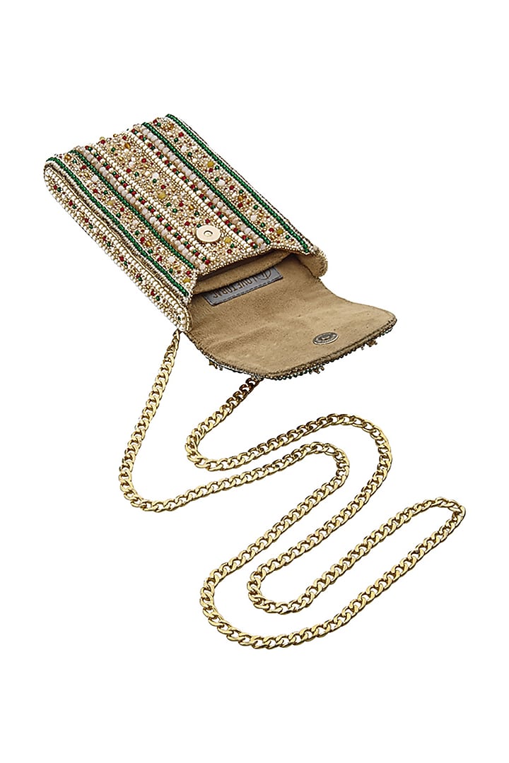 Ruby & Emerald Embellished Mobile Pouch by Lovetobag at Pernia's Pop Up Shop