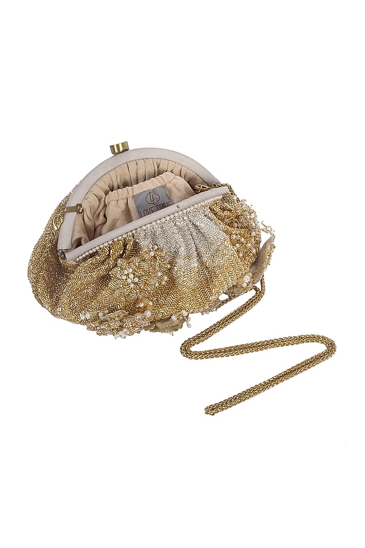 Gold & Silver Embellished Pouch by Lovetobag at Pernia's Pop Up Shop
