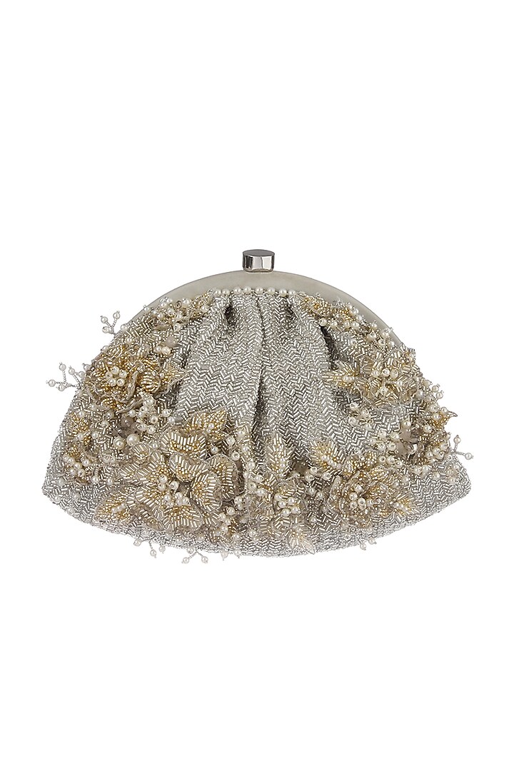 Silver Embellished Pouch by Lovetobag