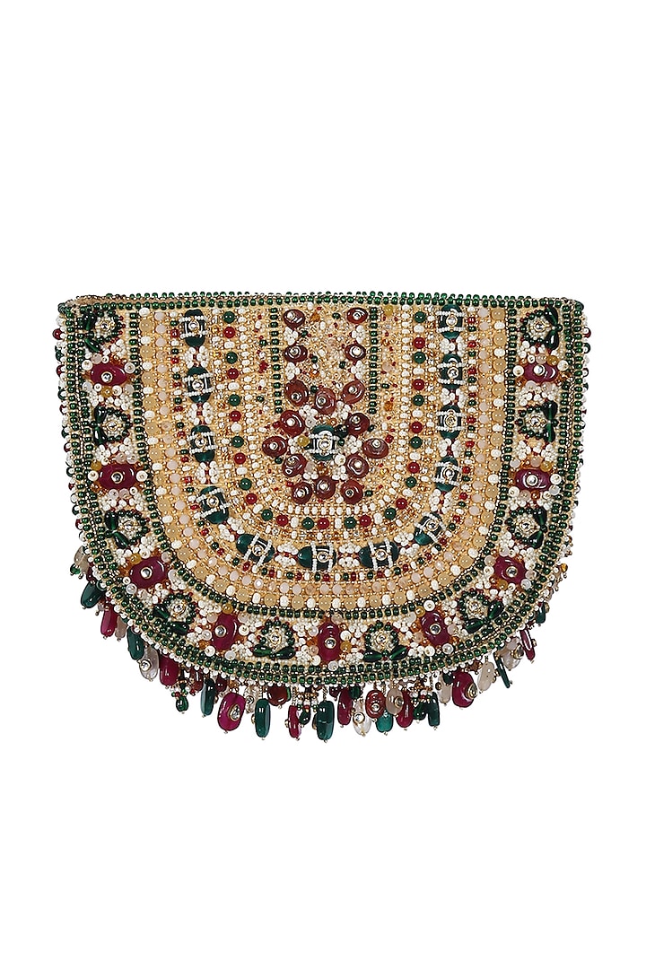 Ruby & Emerald Embellished Pouch by Lovetobag