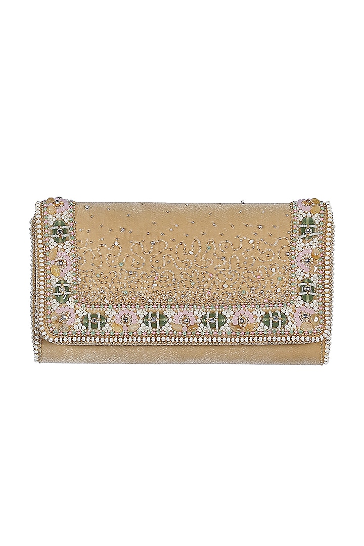 Beige Embellished Wallet by Lovetobag
