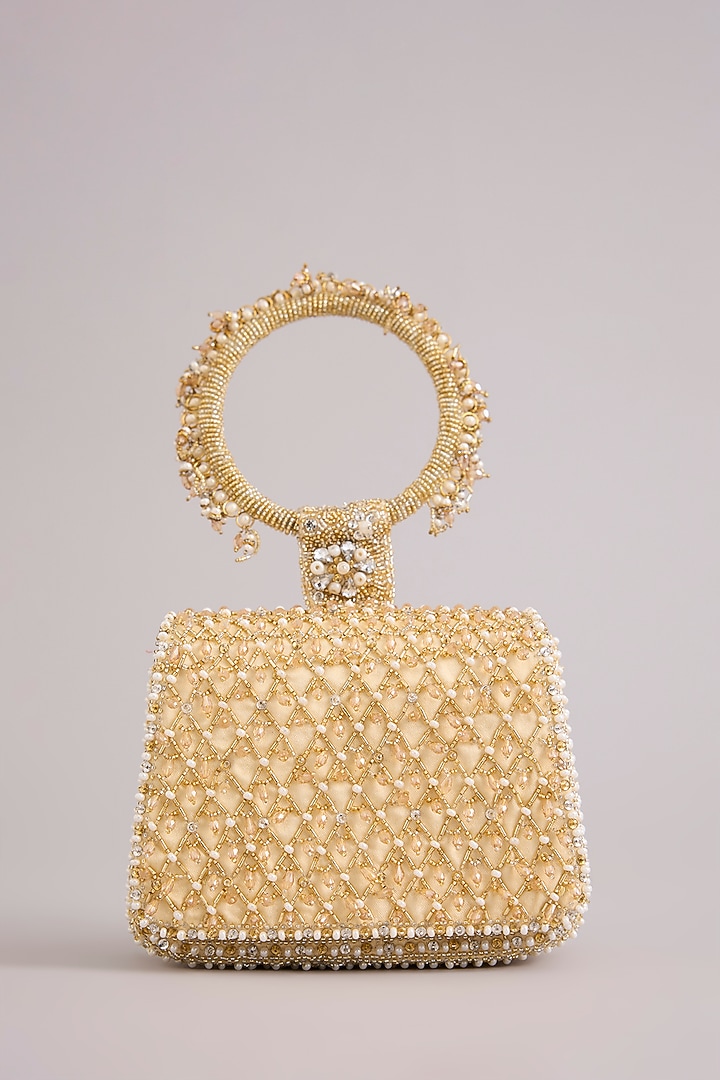 Gold Satin Clutch by Lovetobag at Pernia's Pop Up Shop
