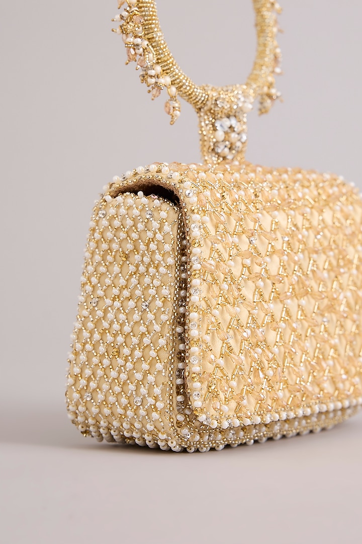 Gold Satin Clutch by Lovetobag at Pernia's Pop Up Shop