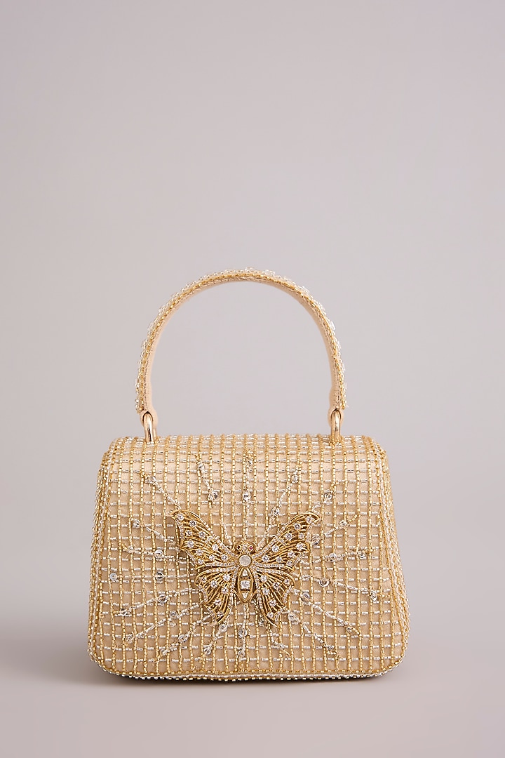 Gold Satin Clutch by Lovetobag at Pernia's Pop Up Shop