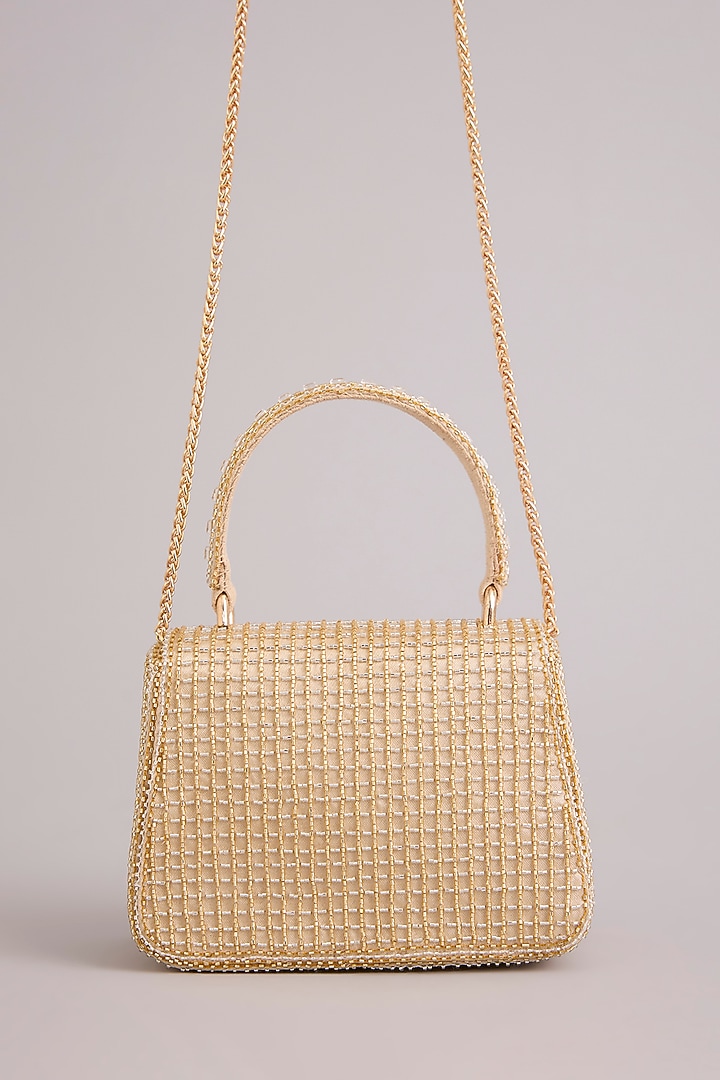 Gold Satin Clutch by Lovetobag at Pernia's Pop Up Shop