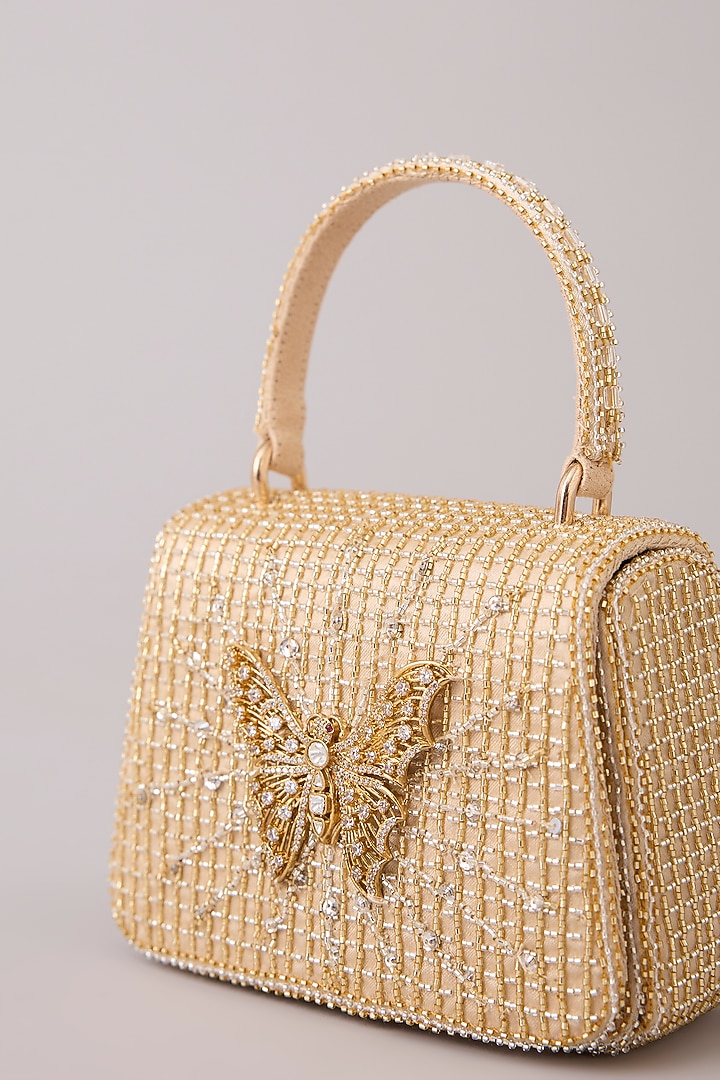 Gold Satin Clutch by Lovetobag at Pernia's Pop Up Shop