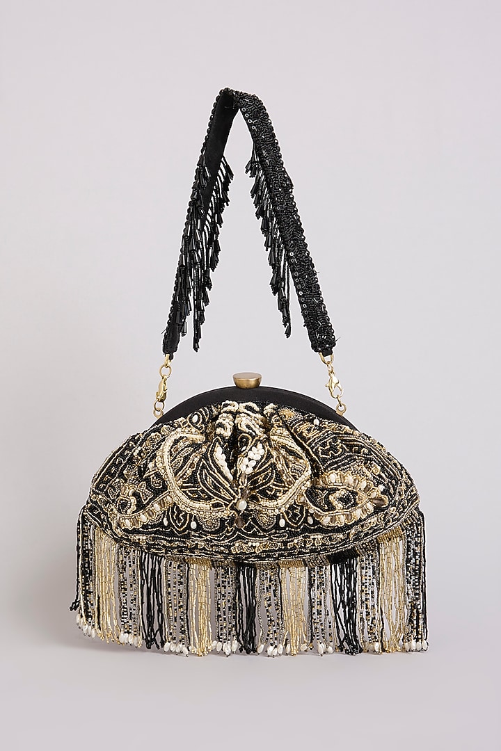 Black Satin & Suedette Clutch by Lovetobag at Pernia's Pop Up Shop