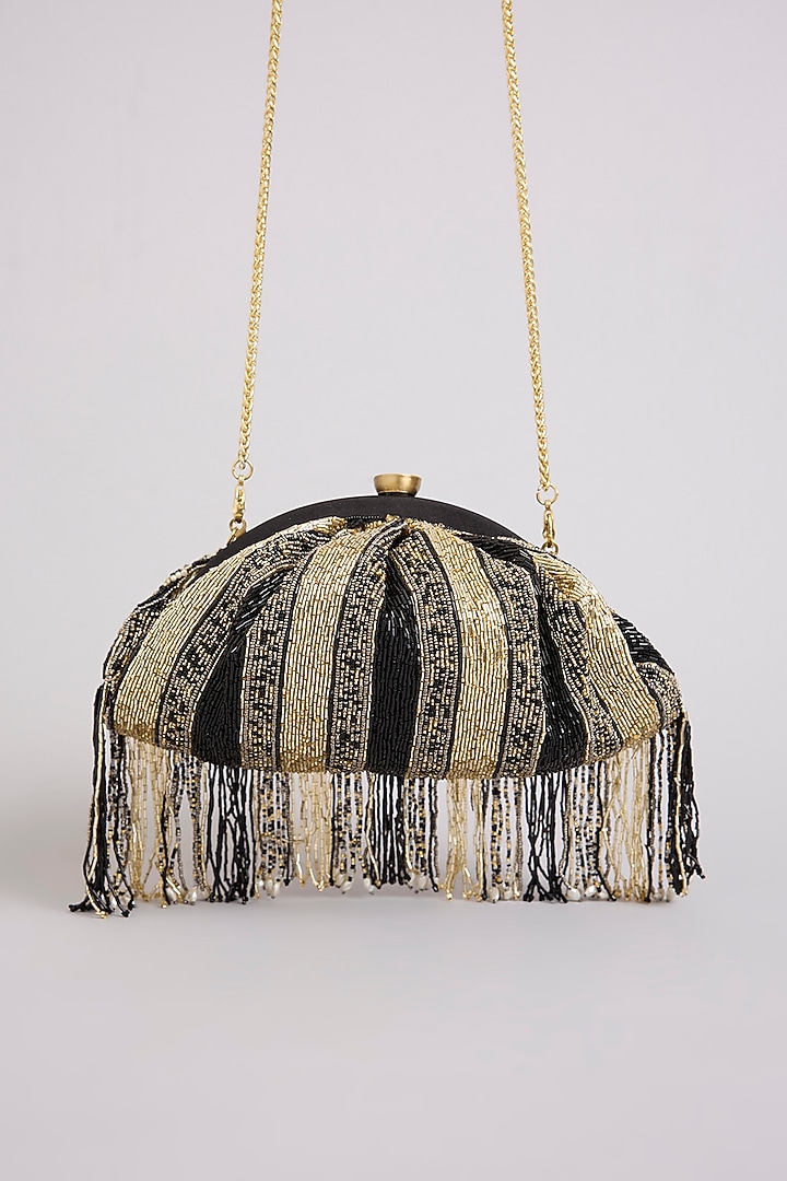 Black Satin & Suedette Clutch by Lovetobag at Pernia's Pop Up Shop