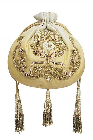 Champagne Hand Embroidered Potli by Lovetobag