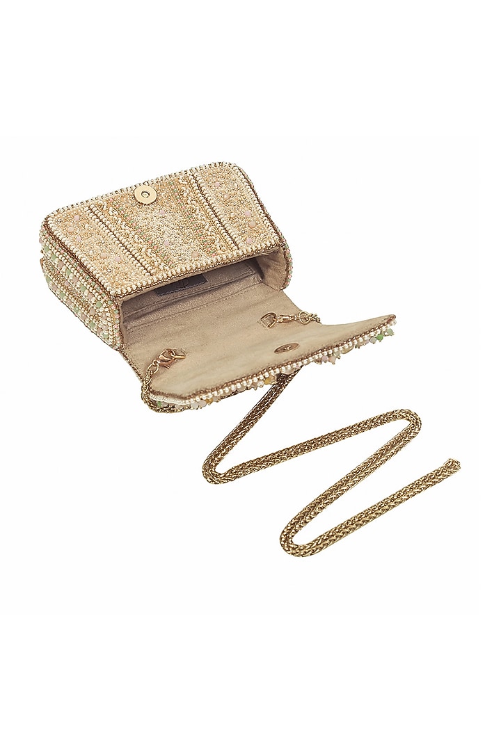 Multi-Colored Velvet Embellished Trapezium Clutch by Lovetobag at Pernia's Pop Up Shop