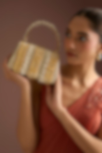 Gold Satin & Suedette Bag by Lovetobag at Pernia's Pop Up Shop