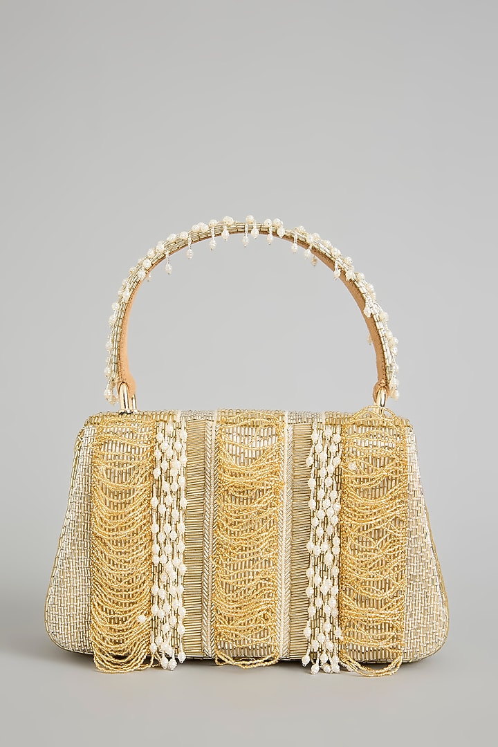 Gold Satin & Suedette Bag by Lovetobag at Pernia's Pop Up Shop